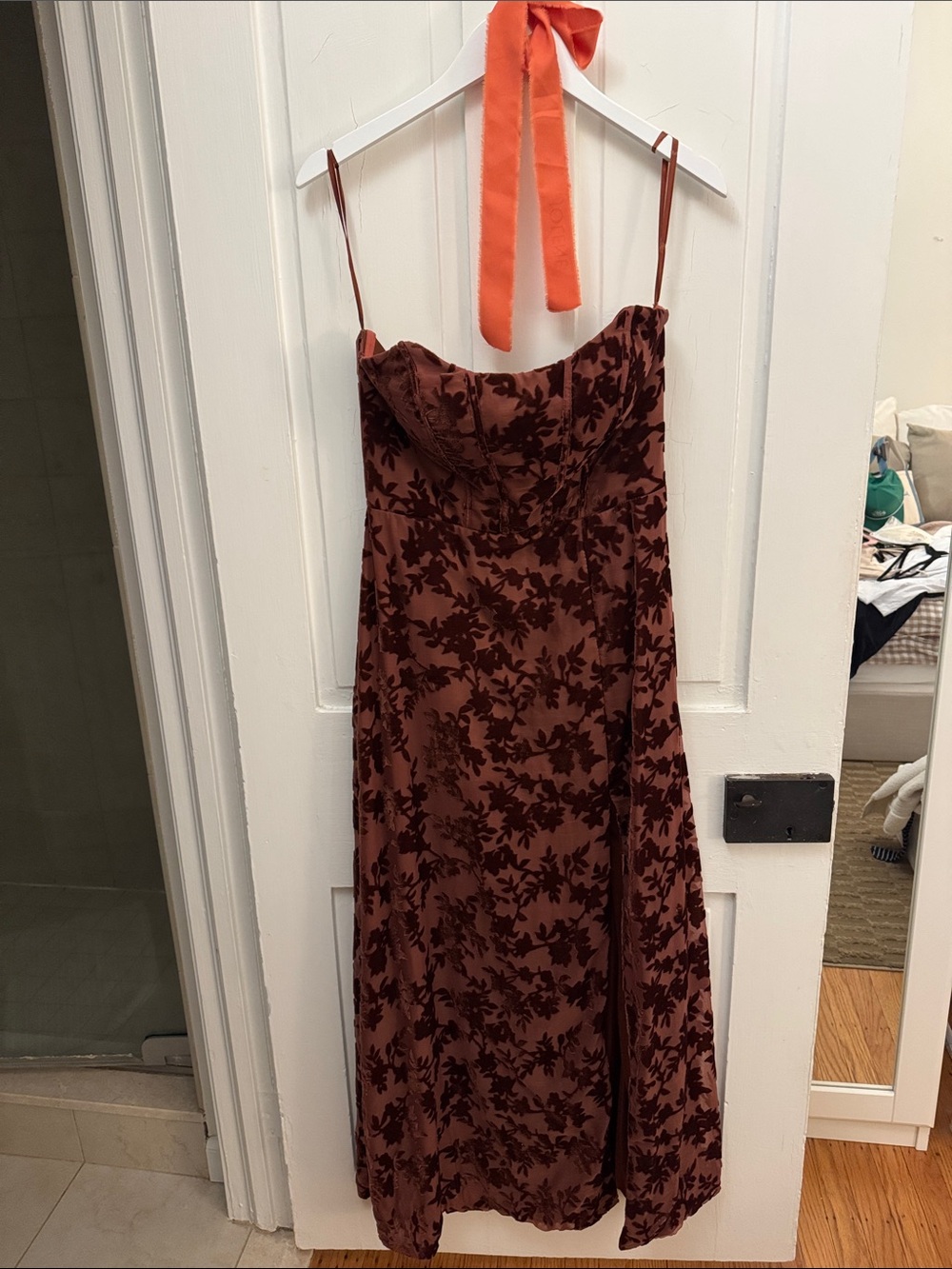 Revelry Mona Floral Burnout Strapless Dress Petite Worn Once